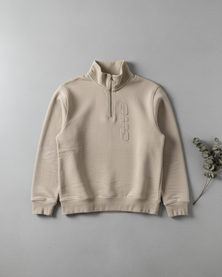 Sweatshirt with zip | ONE - Logo Embossing